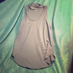 Olive tank with front peak a boo detailing